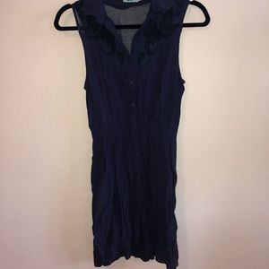 Navy blue button up dress